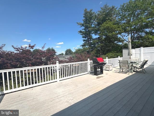32 Saranac Rd, Hamilton, NJ 08619 - wooden terrace featuring outdoor dining area and grilling area