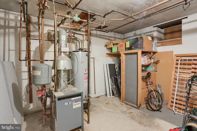 1134 William St, State College, PA 16801 - utility room with gas water heater and a heating unit