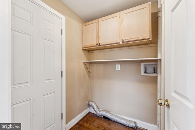 5 Brookfield Rd, Pasadena, MD 21122 - laundry room featuring cabinet space, washer hookup, and dark wood-type flooring