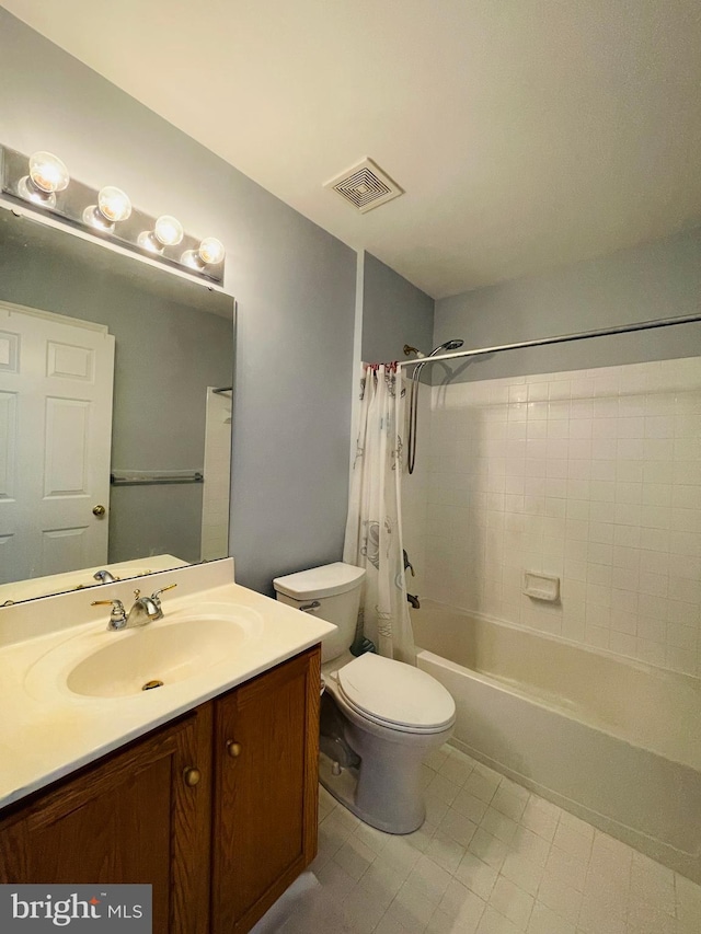 461 Clayhall St, Gaithersburg, MD 20878 - bathroom featuring vanity, shower / bathtub combination with curtain, and tile patterned floors