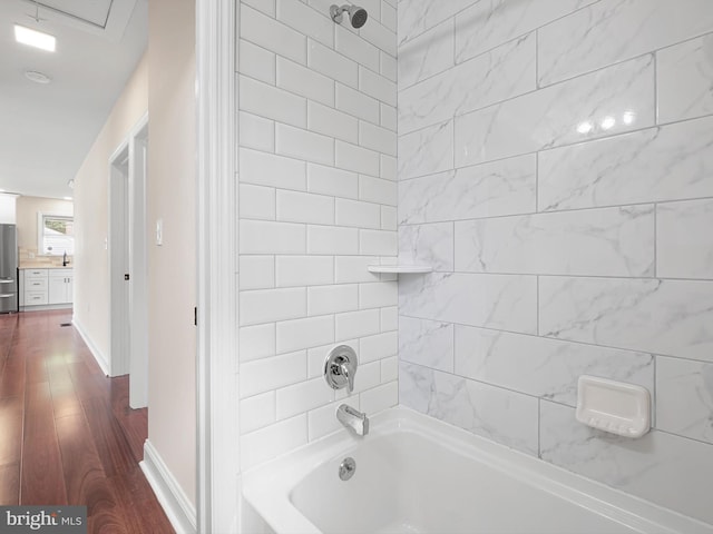 105 Bette Rd, Wilmington, DE 19803 - bathroom featuring shower / bathtub combination, wood finished floors, and vanity
