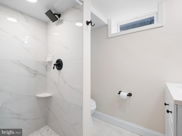 105 Bette Rd, Wilmington, DE 19803 - bathroom featuring marble finish floors, vanity, and a marble finish shower