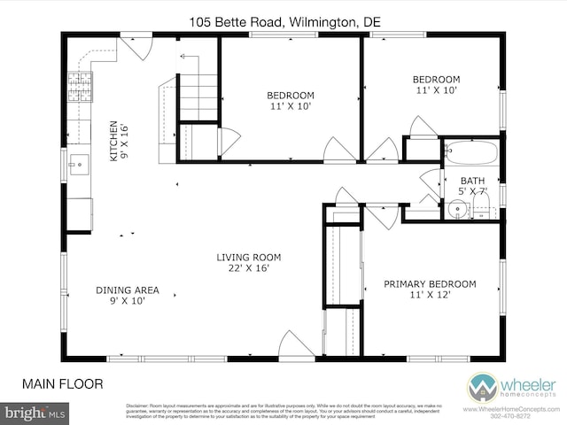 105 Bette Rd, Wilmington, DE 19803 - view of room layout