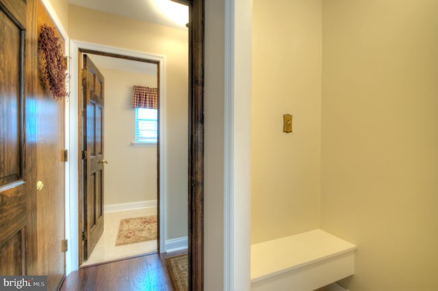 24 Brearly Dr, Sicklerville, NJ 08081 - hallway featuring wood finished floors and baseboards