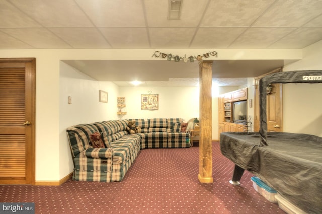 24 Brearly Dr, Sicklerville, NJ 08081 - recreation room featuring carpet flooring and a drop ceiling