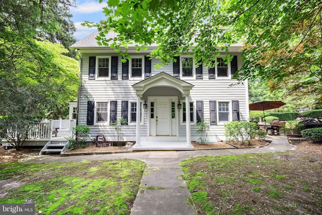 136 Lambs Rd, Sewell, NJ 08080 - colonial home featuring a wooden deck