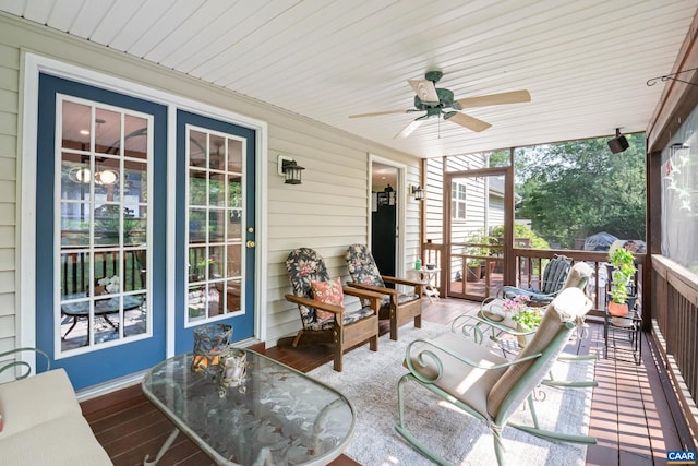 1500 Honeysuckle Ln, Charlottesville, VA 22902 - sunroom / solarium featuring ceiling fan
