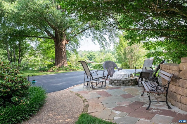 1500 Honeysuckle Ln, Charlottesville, VA 22902 - view of patio / terrace with a fire pit