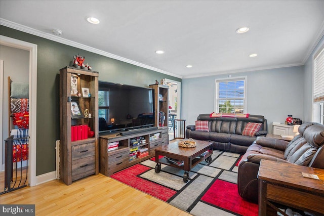 8255 Longpoint Rd, Baltimore, MD 21222 - living room with wood finished floors, recessed lighting, and ornamental molding