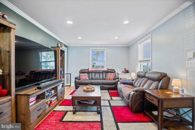 8255 Longpoint Rd, Baltimore, MD 21222 - living room with healthy amount of natural light, recessed lighting, and crown molding