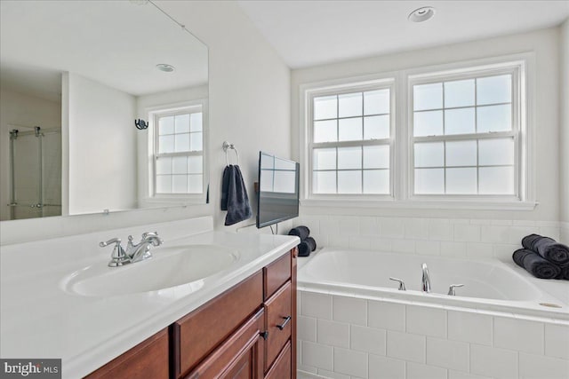 8255 Longpoint Rd, Baltimore, MD 21222 - full bathroom with a garden tub and vanity