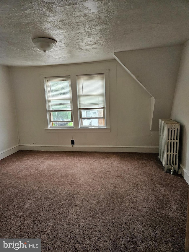 48 Bellevue Ter, Collingswood, NJ 08108 - bonus room featuring radiator heating unit, carpet floors, and a textured ceiling