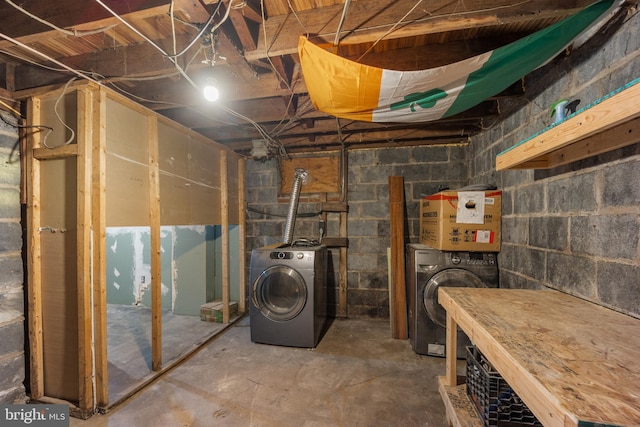 2301 Airacobra St, Levittown, PA 19057 - unfinished basement featuring independent washer and dryer