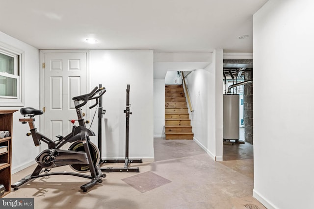 101 Ash Rd, Wallingford, PA 19086 - workout area with water heater and recessed lighting