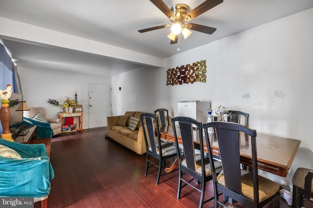 5606 Bismach Dr Unit 104, Alexandria, VA 22312 - dining space with dark wood-style floors and ceiling fan
