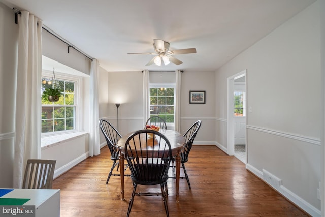 1931 Edgewood Rd, Towson, MD 21286 - dining space with ceiling fan and wood finished floors
