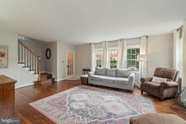 1931 Edgewood Rd, Towson, MD 21286 - living area with stairs and wood finished floors