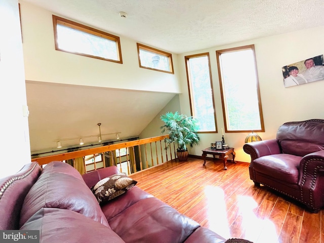 183 Radcliff Rd, Bushkill, PA 18324 - living room with wood finished floors and a textured ceiling