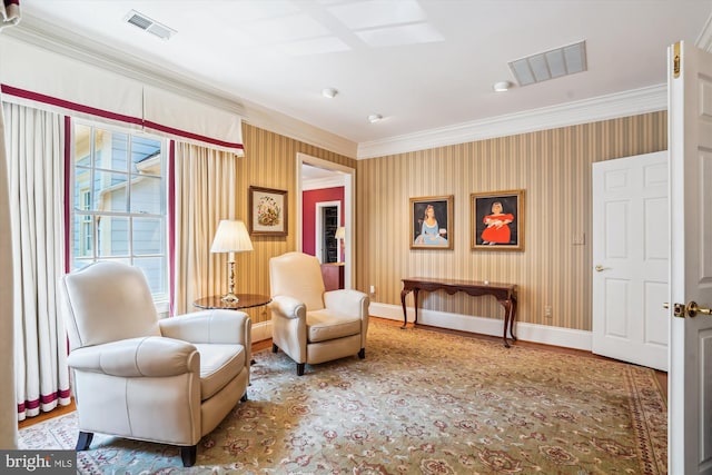 9858 Palace Green Way, Vienna, VA 22181 - living area featuring ornamental molding and baseboards