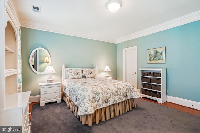 9858 Palace Green Way, Vienna, VA 22181 - bedroom with crown molding and dark wood-type flooring