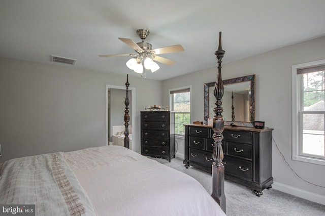 26294 Evesboro Ln, Eden, MD 21822 - bedroom featuring light carpet, multiple windows, and ceiling fan