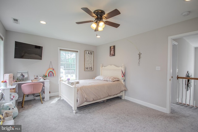 26294 Evesboro Ln, Eden, MD 21822 - carpeted bedroom with recessed lighting and a ceiling fan