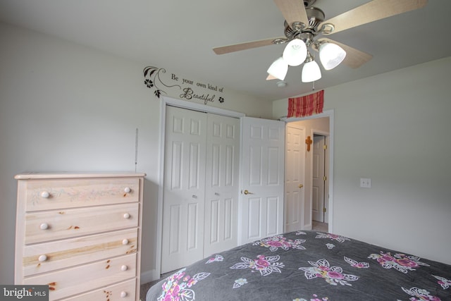 26294 Evesboro Ln, Eden, MD 21822 - bedroom with a closet and a ceiling fan