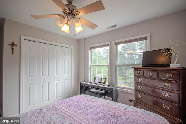 26294 Evesboro Ln, Eden, MD 21822 - bedroom featuring multiple windows, a closet, and ceiling fan