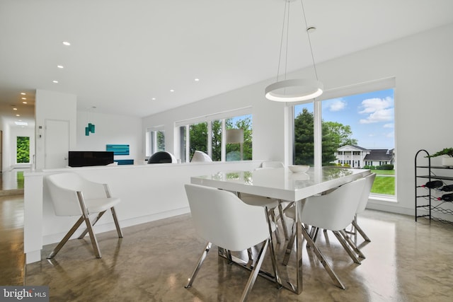 317 Clearview Ave, Nazareth, PA 18064 - dining room featuring finished concrete flooring and recessed lighting