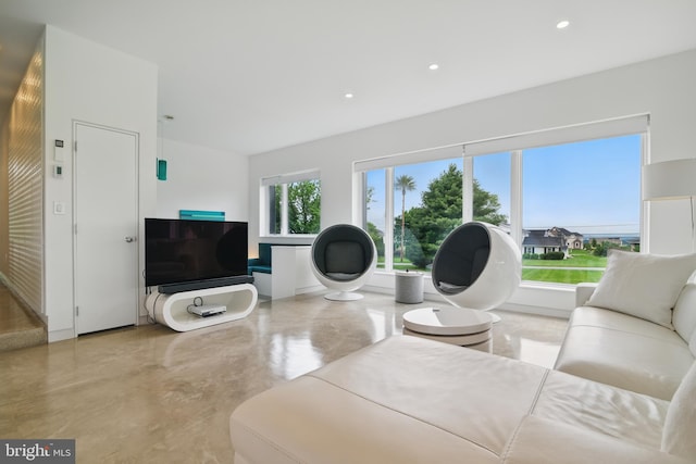 317 Clearview Ave, Nazareth, PA 18064 - living area featuring concrete floors and recessed lighting