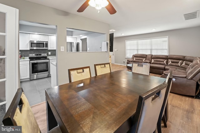 94 E Oak Ave, Lawnside, NJ 08045 - dining space with ceiling fan and recessed lighting