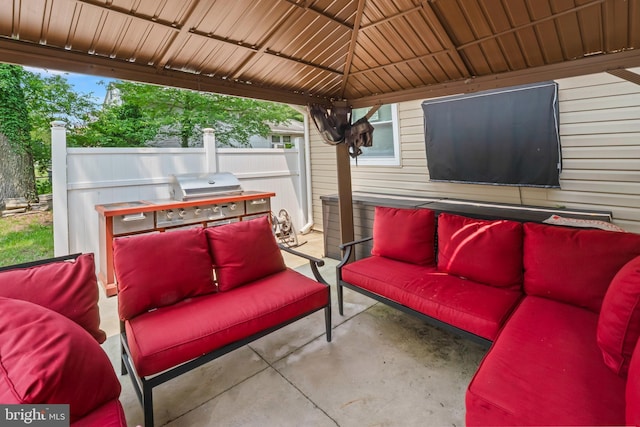 94 E Oak Ave, Lawnside, NJ 08045 - view of patio / terrace featuring outdoor lounge area, a gazebo, and grilling area