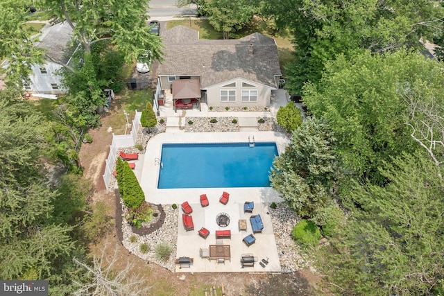 94 E Oak Ave, Lawnside, NJ 08045 - view from above of property with a pool area