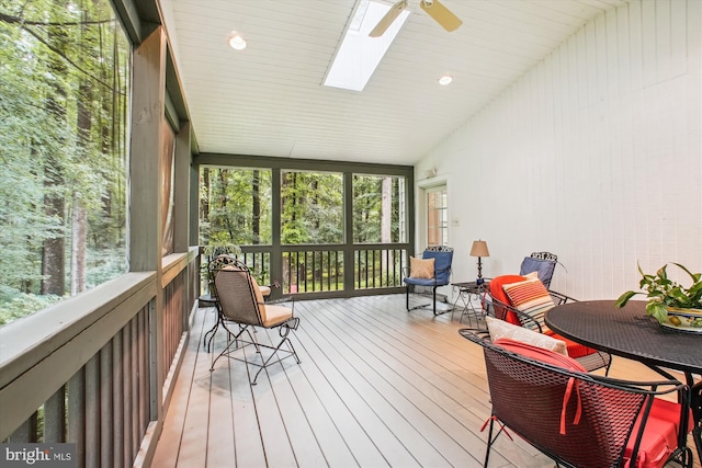 3010 Phyllmar Pl, Oakton, VA 22124 - sunroom with a ceiling fan and a skylight