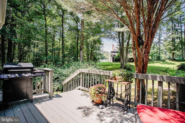3010 Phyllmar Pl, Oakton, VA 22124 - wooden terrace with area for grilling and a lawn