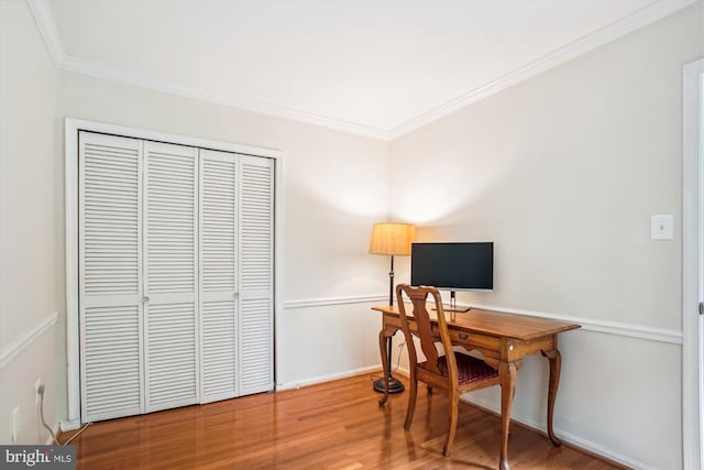 3010 Phyllmar Pl, Oakton, VA 22124 - home office featuring wood finished floors and ornamental molding