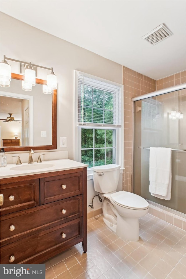 3010 Phyllmar Pl, Oakton, VA 22124 - full bathroom with vanity, tile patterned floors, and a stall shower
