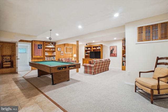 3010 Phyllmar Pl, Oakton, VA 22124 - recreation room featuring recessed lighting, billiards table, and light carpet