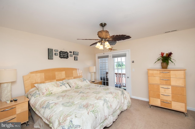 101 Main St Unit 115, Secretary, MD 21664 - bedroom with access to outside, carpet, and ceiling fan