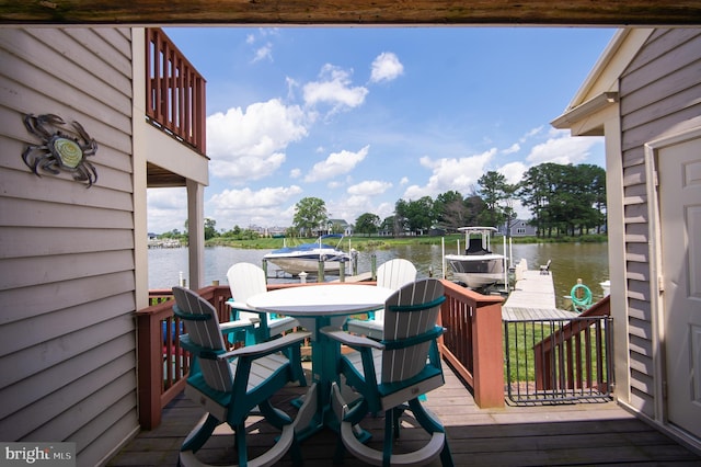 101 Main St Unit 115, Secretary, MD 21664 - deck featuring a water view, a dock, and boat lift