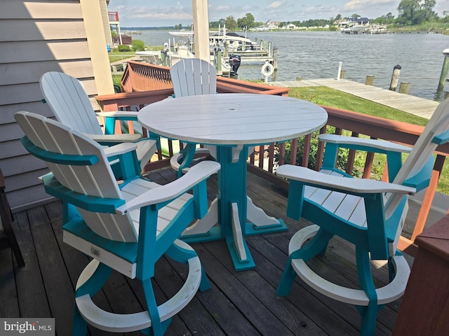 101 Main St Unit 115, Secretary, MD 21664 - wooden deck with a water view and a boat dock