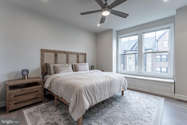 7282 Nittany Ln, Alexandria, VA 22306 - bedroom with recessed lighting, light wood finished floors, and a ceiling fan