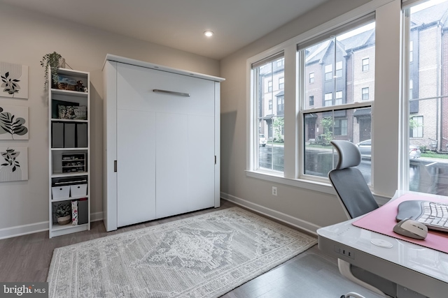 7282 Nittany Ln, Alexandria, VA 22306 - office with wood finished floors and recessed lighting