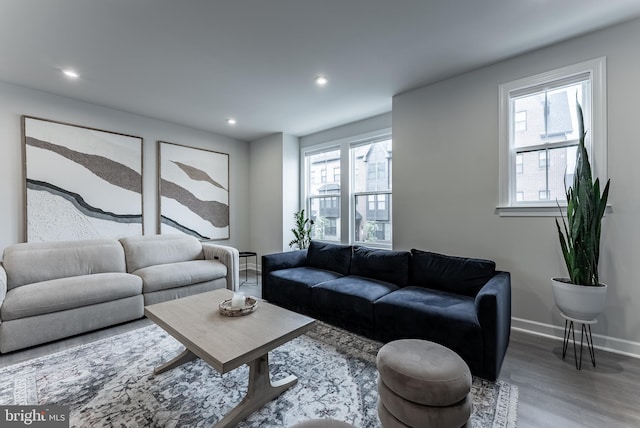 7282 Nittany Ln, Alexandria, VA 22306 - living area with wood finished floors and recessed lighting