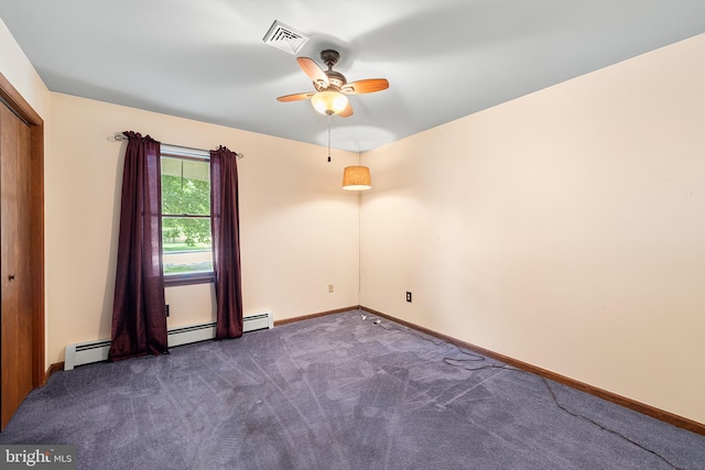 136 Main St, Red Hill, PA 18076 - carpeted spare room with ceiling fan and a baseboard heating unit