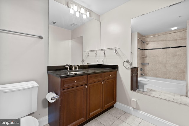 1210 R St NW Unit B1, Washington, DC 20009 - full bathroom with vanity, tile patterned floors, and shower / bathtub combination
