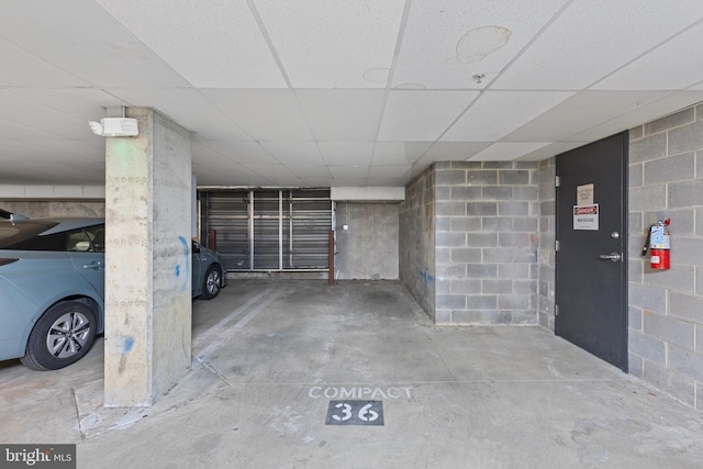 1210 R St NW Unit B1, Washington, DC 20009 - parking deck with concrete block wall