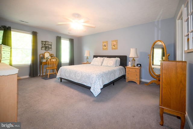21481 Indian Bridge Rd, California, MD 20619 - carpeted bedroom with baseboards and a ceiling fan