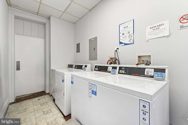 1327 W Chew St, Allentown, PA 18104 - community laundry room featuring washing machine and dryer and electric panel