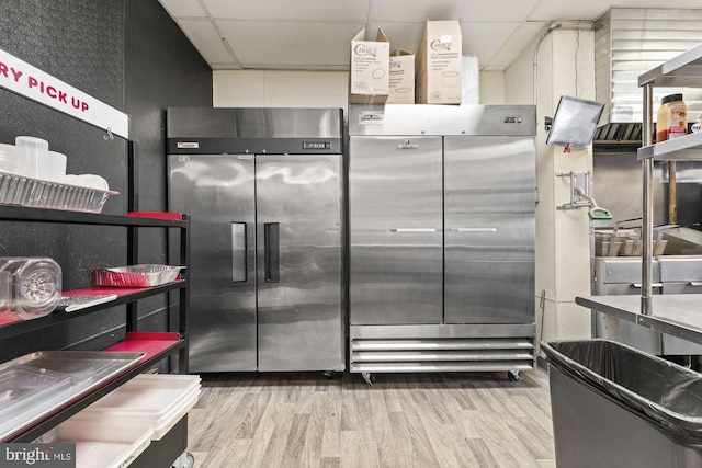 1327 W Chew St, Allentown, PA 18104 - kitchen featuring high end refrigerator and light wood-style floors